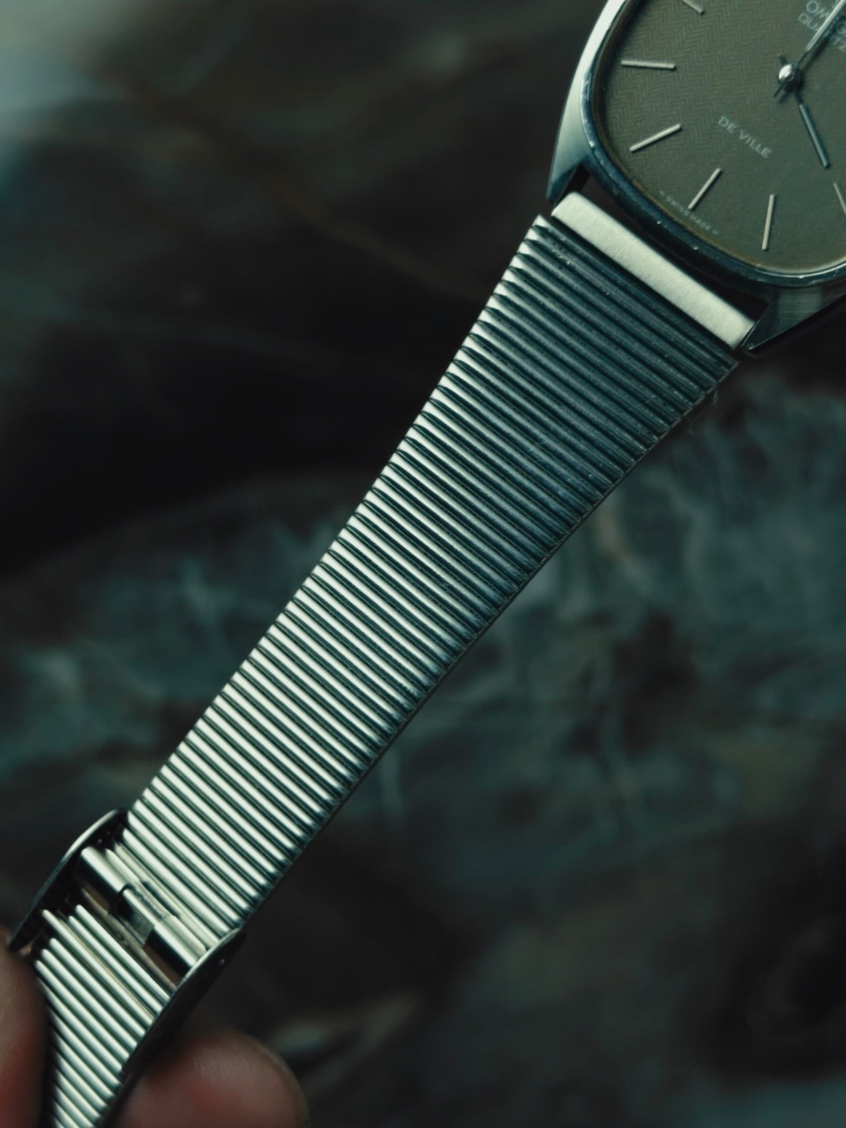 OMEGA De Ville Herringbone Dial Cushion Case 1970s