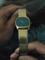 SEIKO Black Dial Gold Tonneau Quartz 1970s