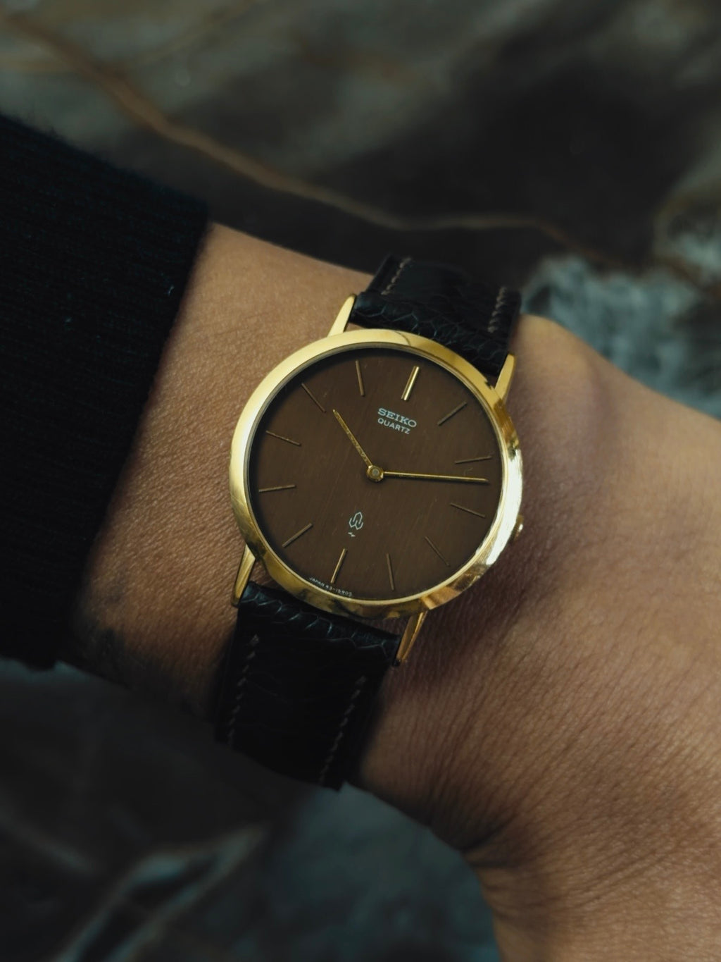 SEIKO Brown Dial Gold Case Quartz 1978s