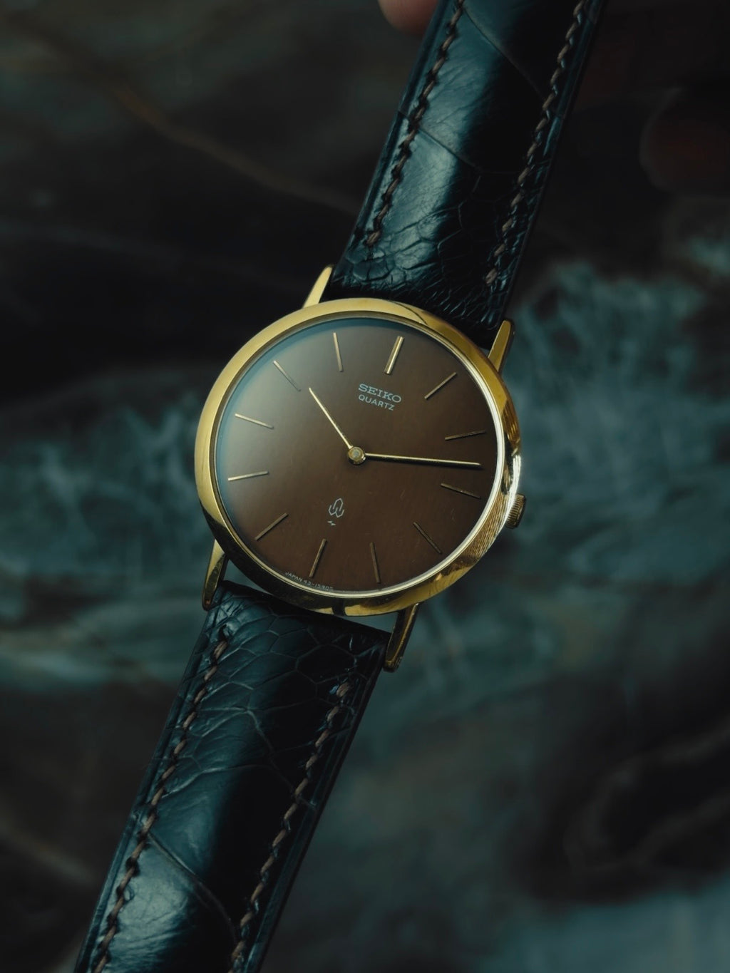 SEIKO Brown Dial Gold Case Quartz 1978s