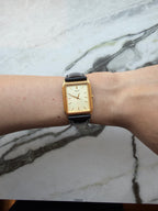 SEIKO Rectangular Gold Texture Dial Quartz 1991