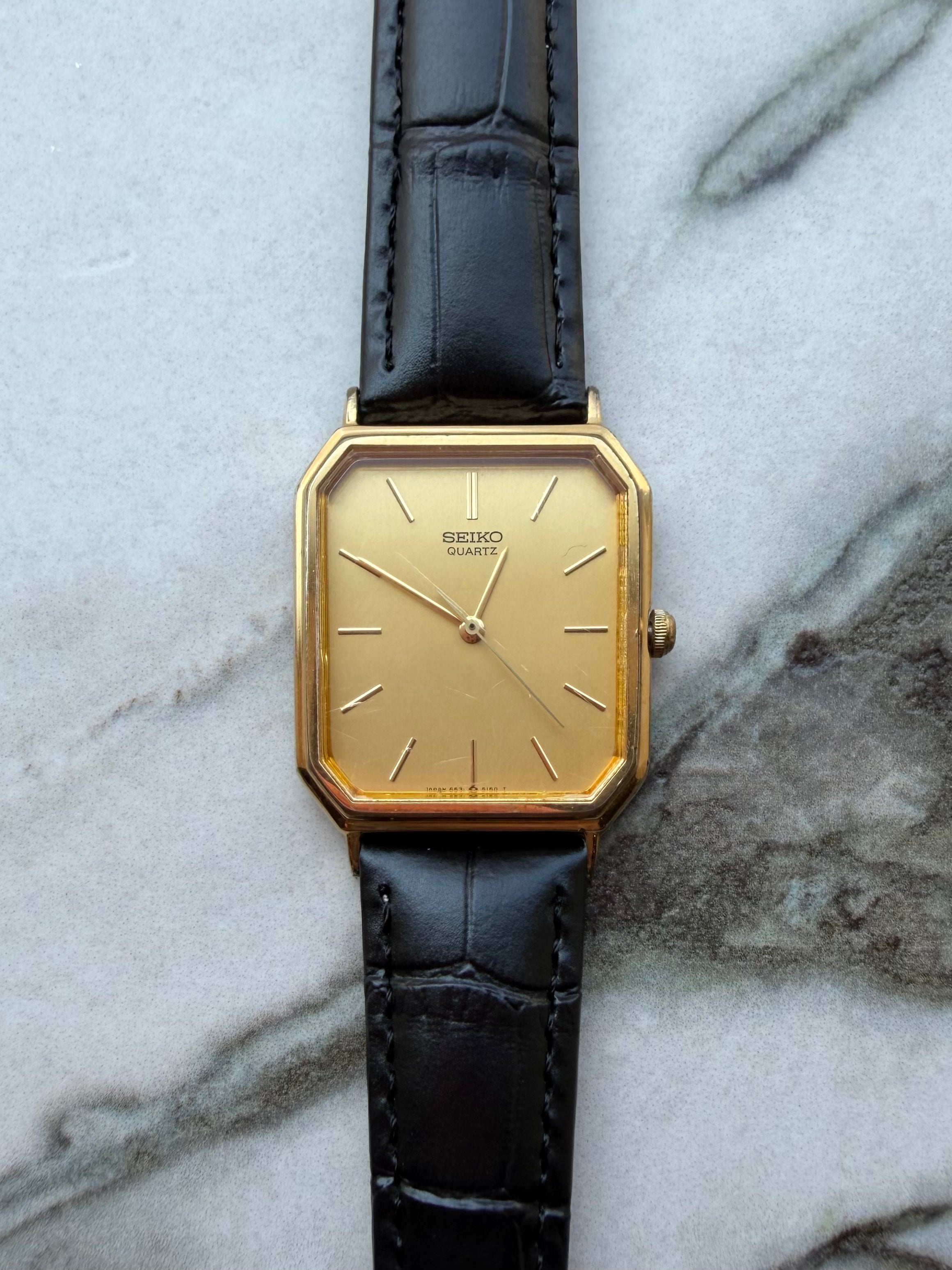 SEIKO Quartz Octagonal Gold Dial 1985