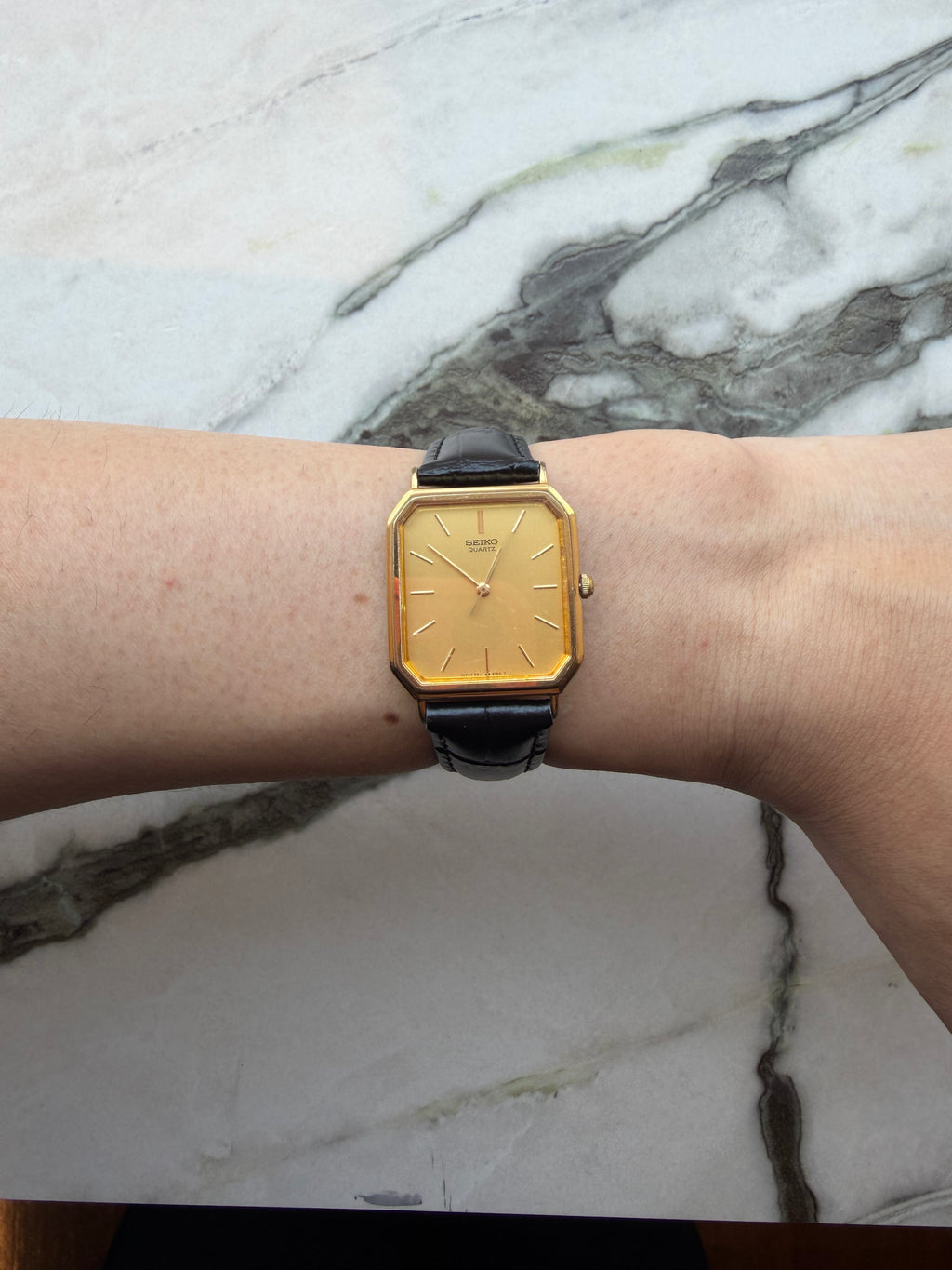 SEIKO Quartz Octagonal Gold Dial 1985
