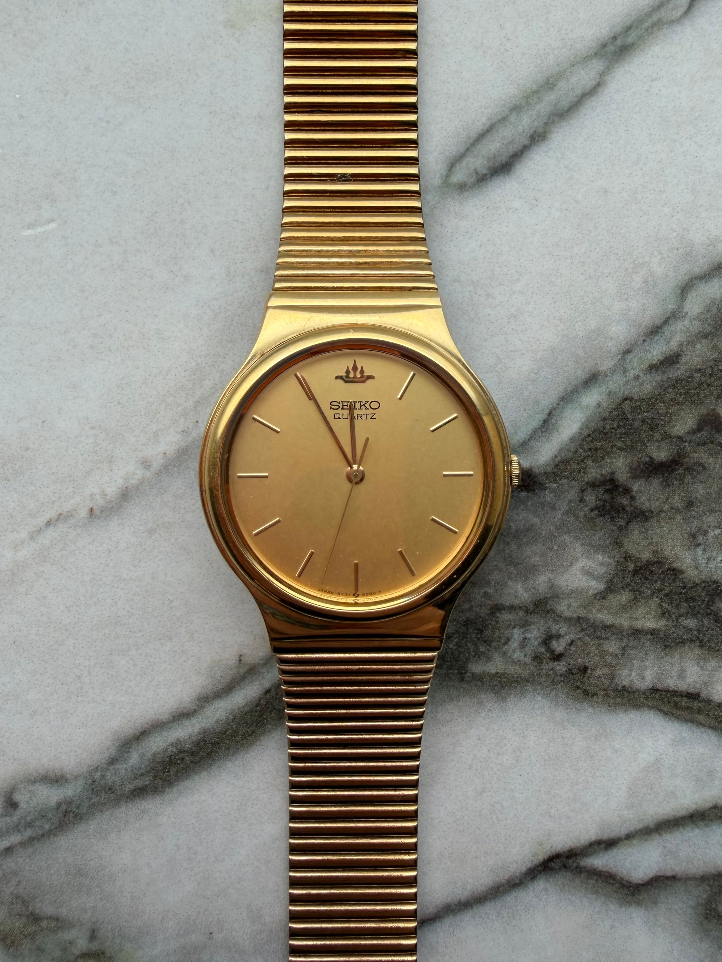 SEIKO Champagne Dial Gold Tone Quartz 1991