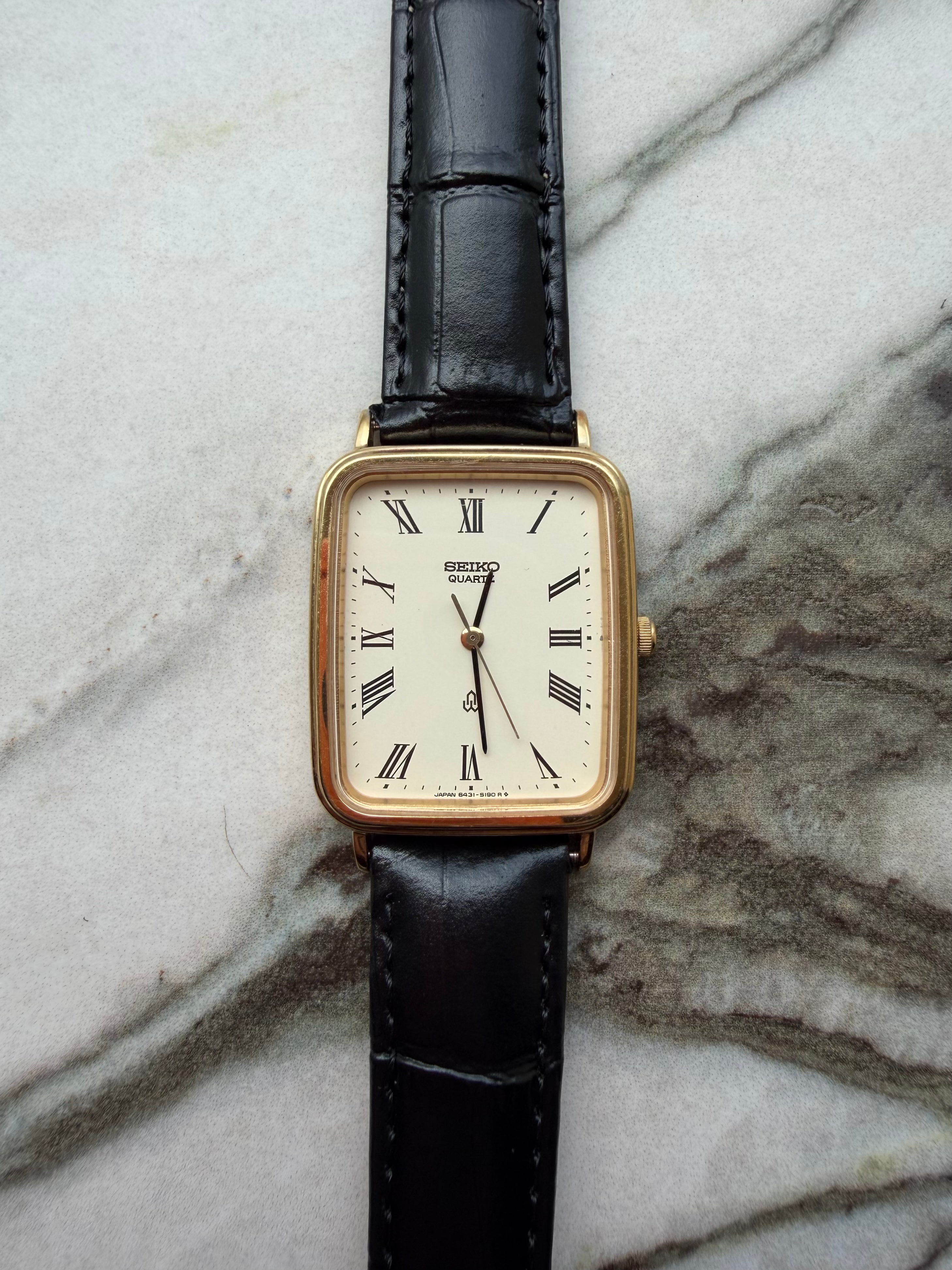 SEIKO Roman Dial Rectangular Quartz 1981