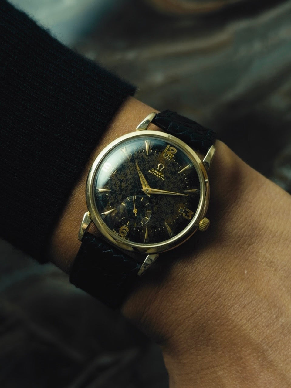 OMEGA Black Gilt Patina Dial 1950s
