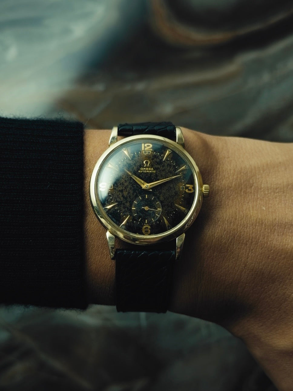OMEGA Black Gilt Patina Dial 1950s