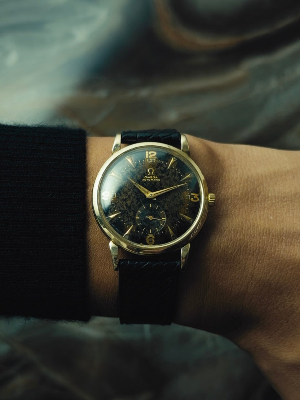 OMEGA Black Gilt Patina Dial 1950s