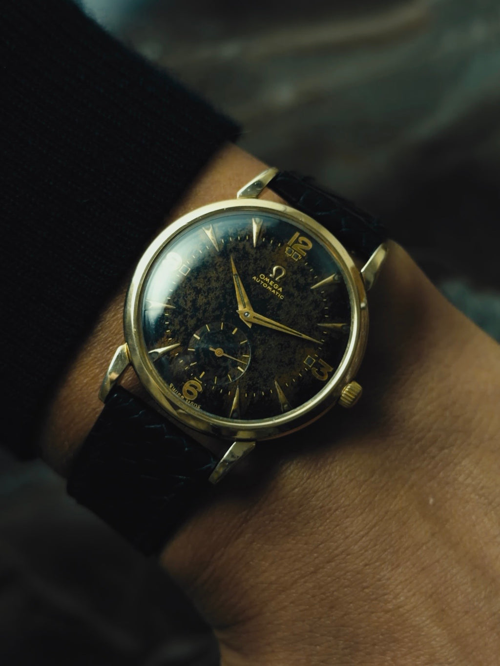 OMEGA Black Gilt Patina Dial 1950s
