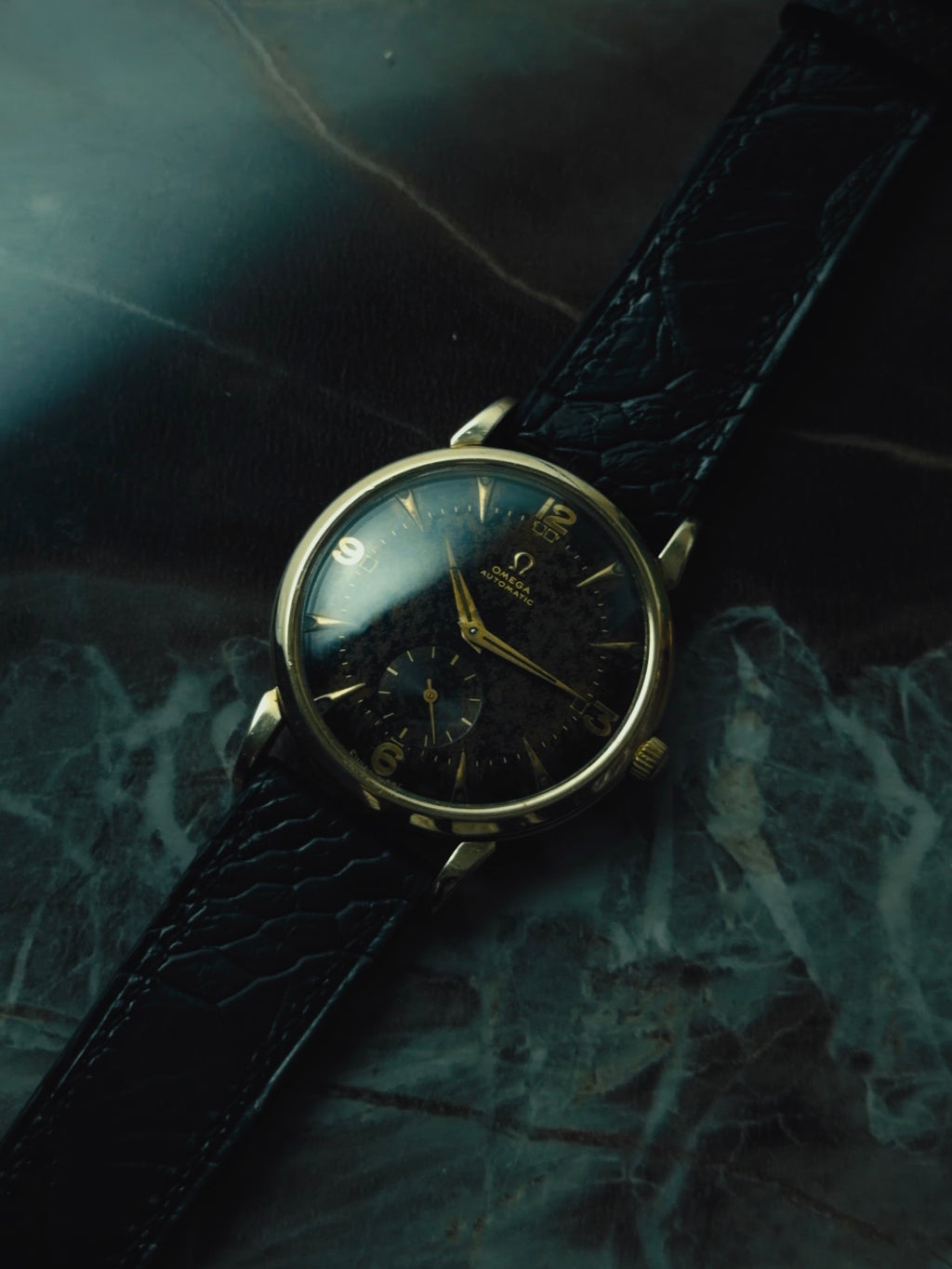 OMEGA Black Gilt Patina Dial 1950s