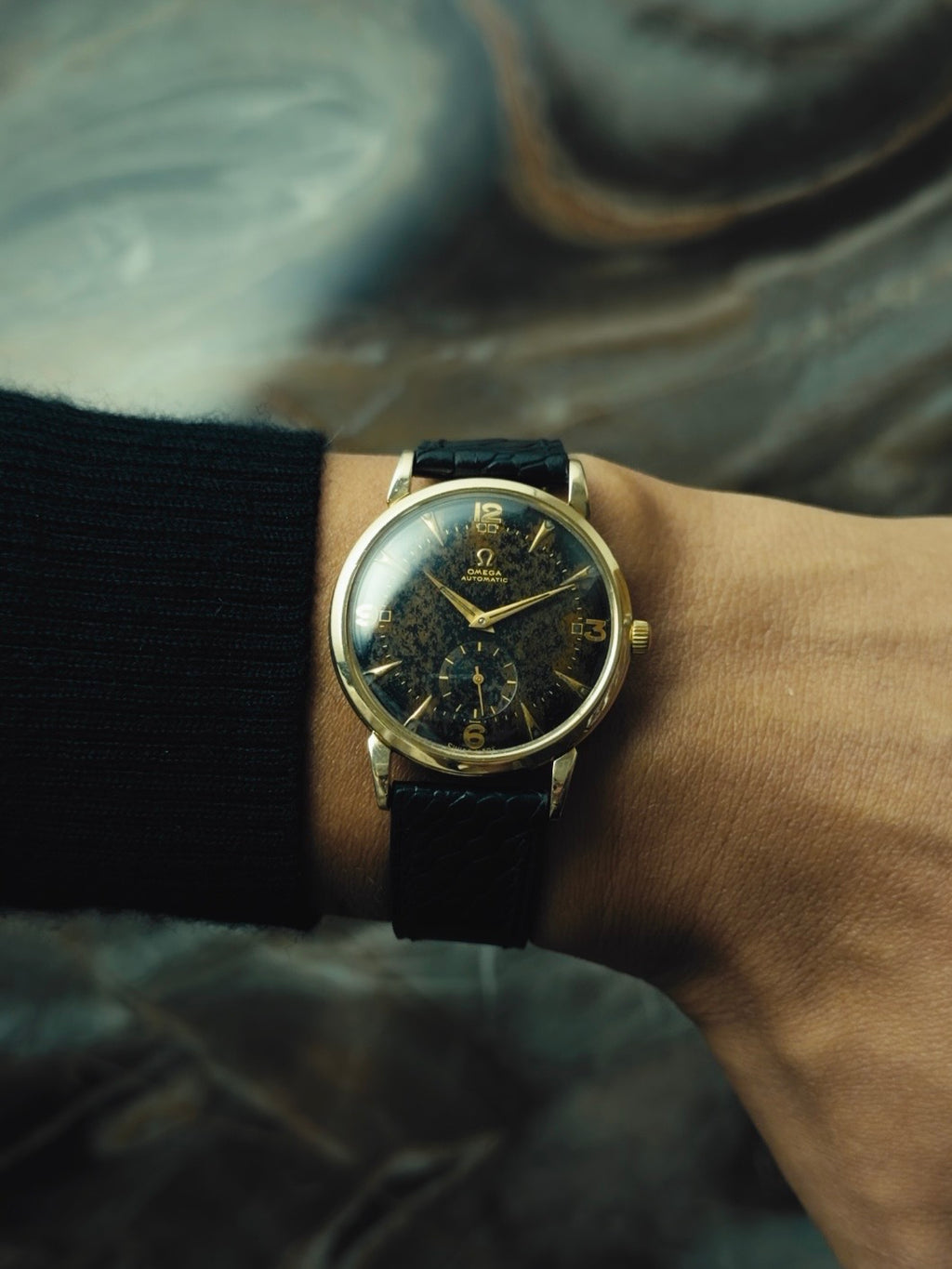 OMEGA Black Gilt Patina Dial 1950s