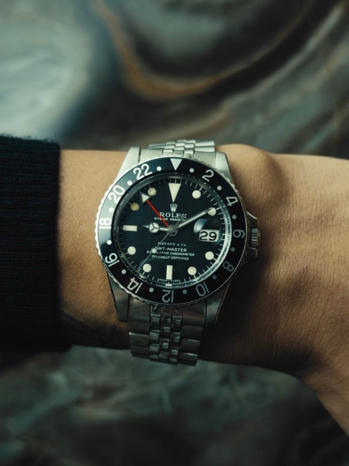 ROLEX SS “TIFFANY DIAL” Long E GMT Master 1968s｜ロレックス GMTマスター ティファニーダイアル 1968年頃 ヴィンテージ時計