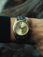 ROLEX Oyster Perpetual Zephyr 14KYG "Crossline" Dial 1960s