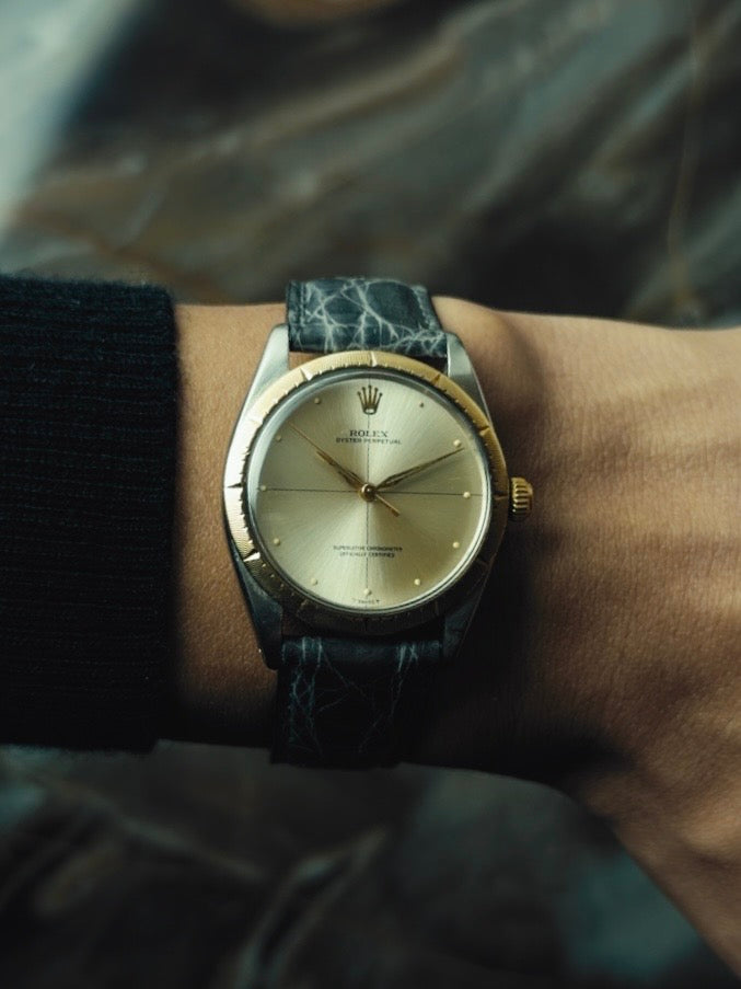 ROLEX Oyster Perpetual Zephyr 14KYG "Crossline" Dial 1960s
