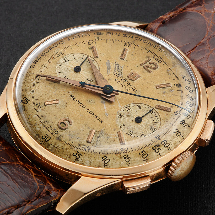 UNIVERSAL GENEVE 18k MEDICO COMPAX 1950s