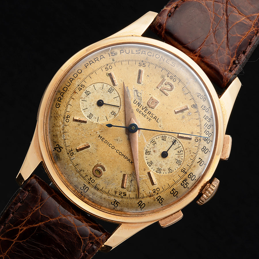 UNIVERSAL GENEVE 18k MEDICO COMPAX 1950s