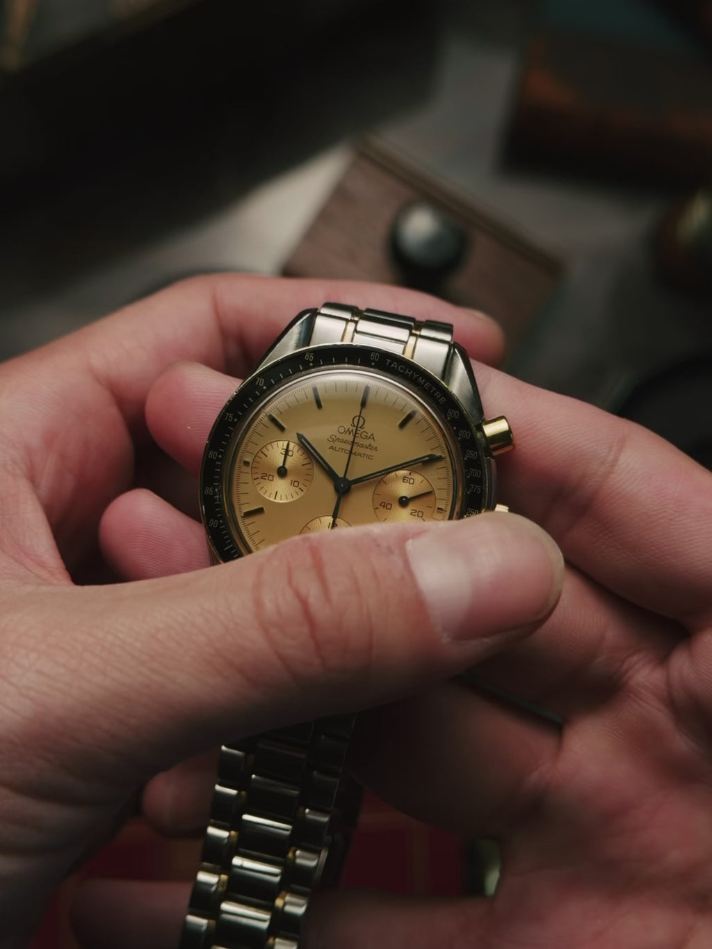 OMEGA Speedmaster 18k Yellow Gold Two Tone 1990s
