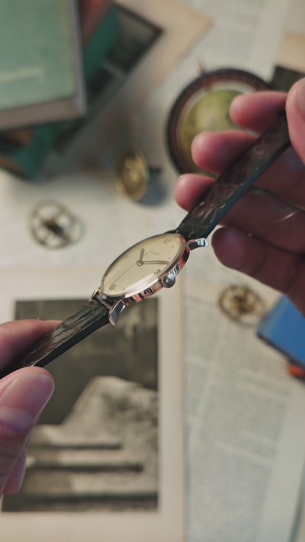 Jaeger-LeCoultre 18k Rose Gold WIDE ROUND 1940-50s