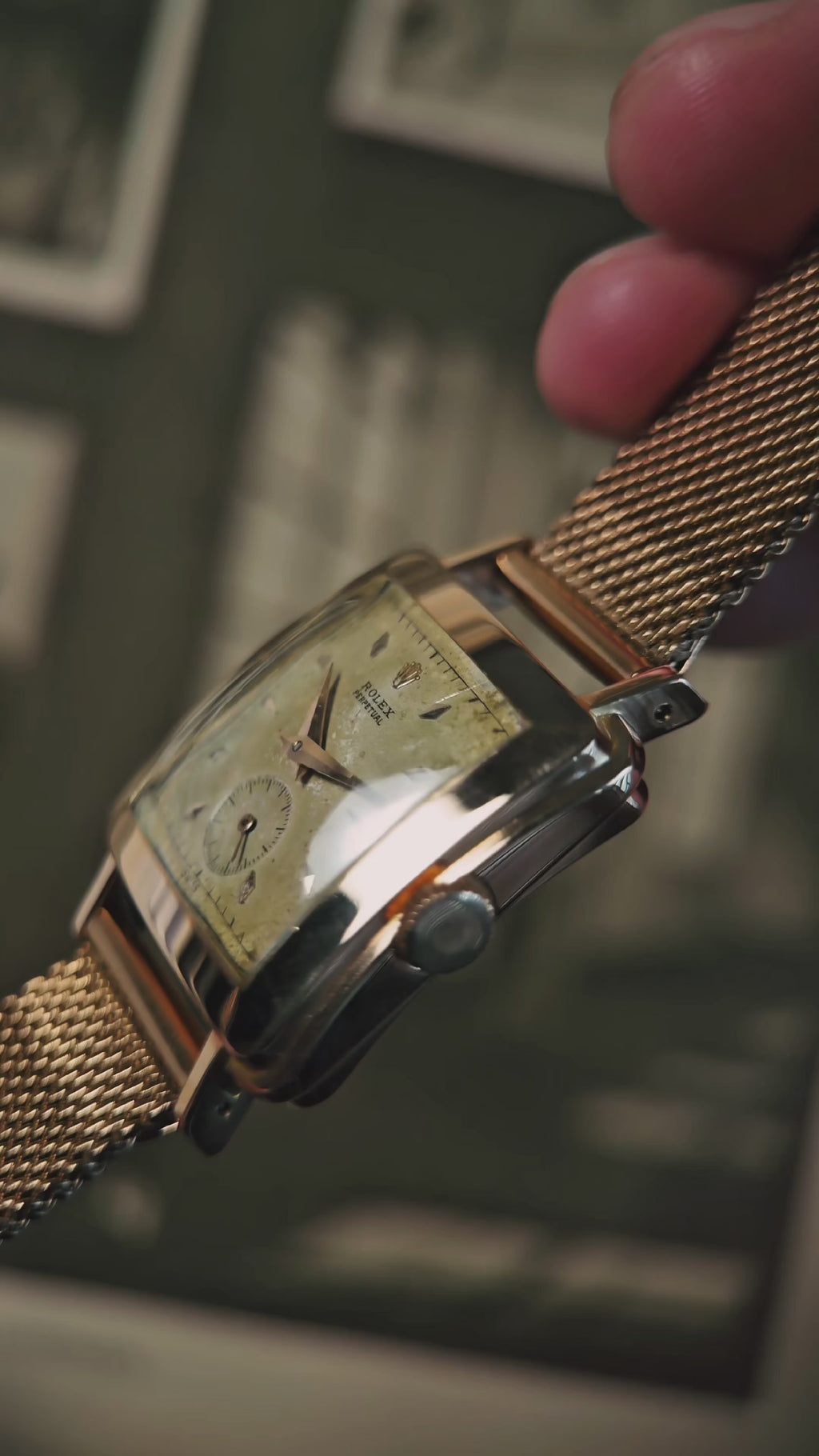 ROLEX  PERPETUAL BULGING BACK 18k Rose Gold 1950s